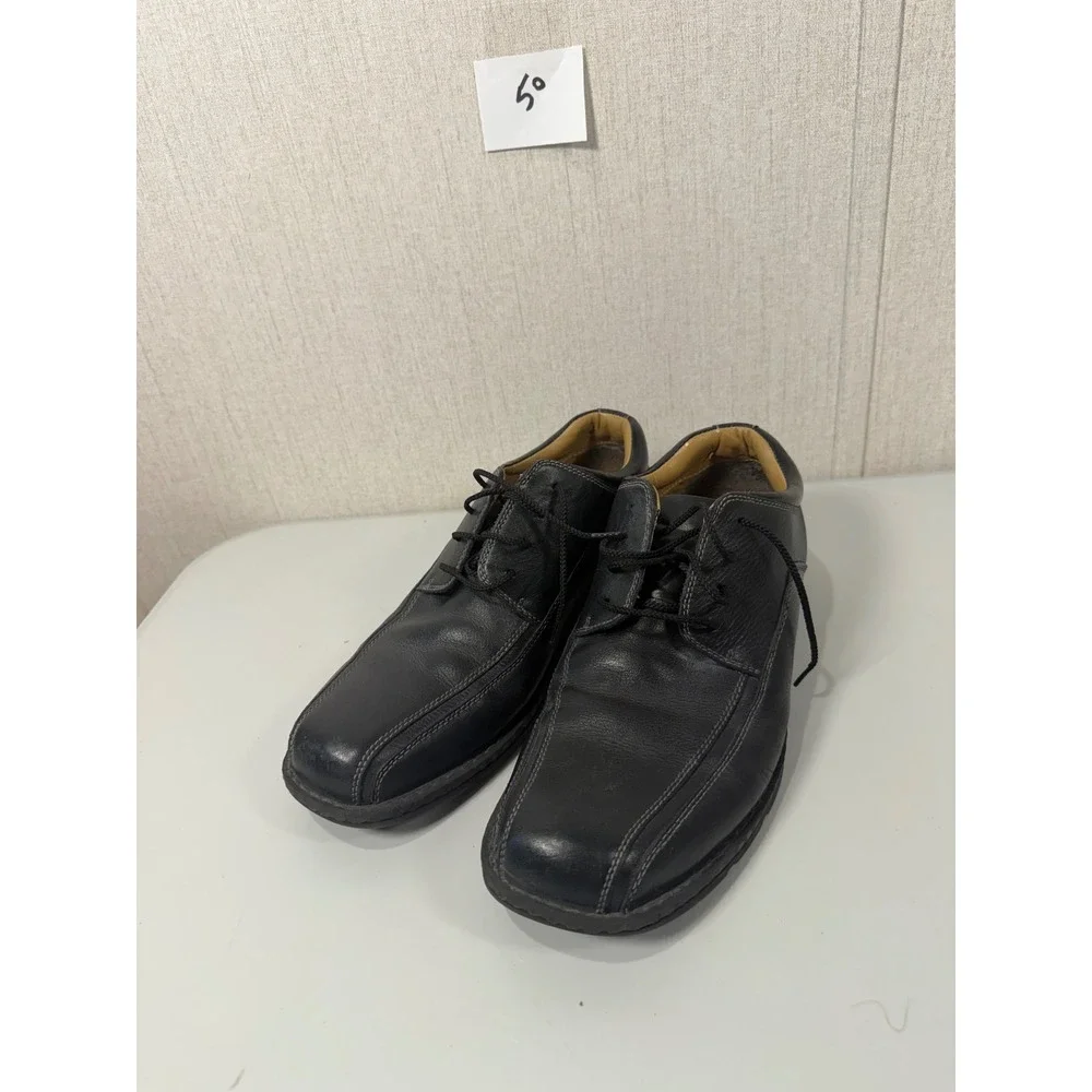 Dockers Mens Black Leather Oxford Square Toe Lace Up Dress Shoes 10.5M 90-29024